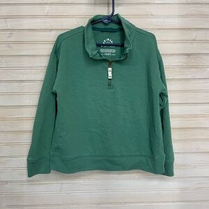 Primary Green Kids' S 6-7 Quarter-Zip Cotton Sweater
